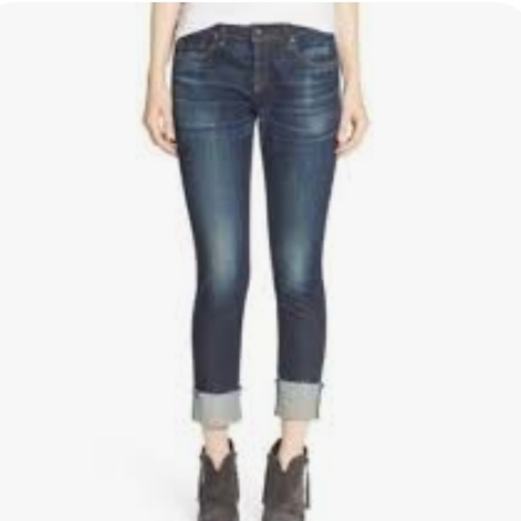 Rag & Bone Dre Raw Hem Boyfriend Denim Jeans in Yesler Wash 27 - Picture 2 of 11